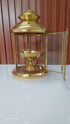 Brass Akhand Glass Jyoti Diya Stand 462g
